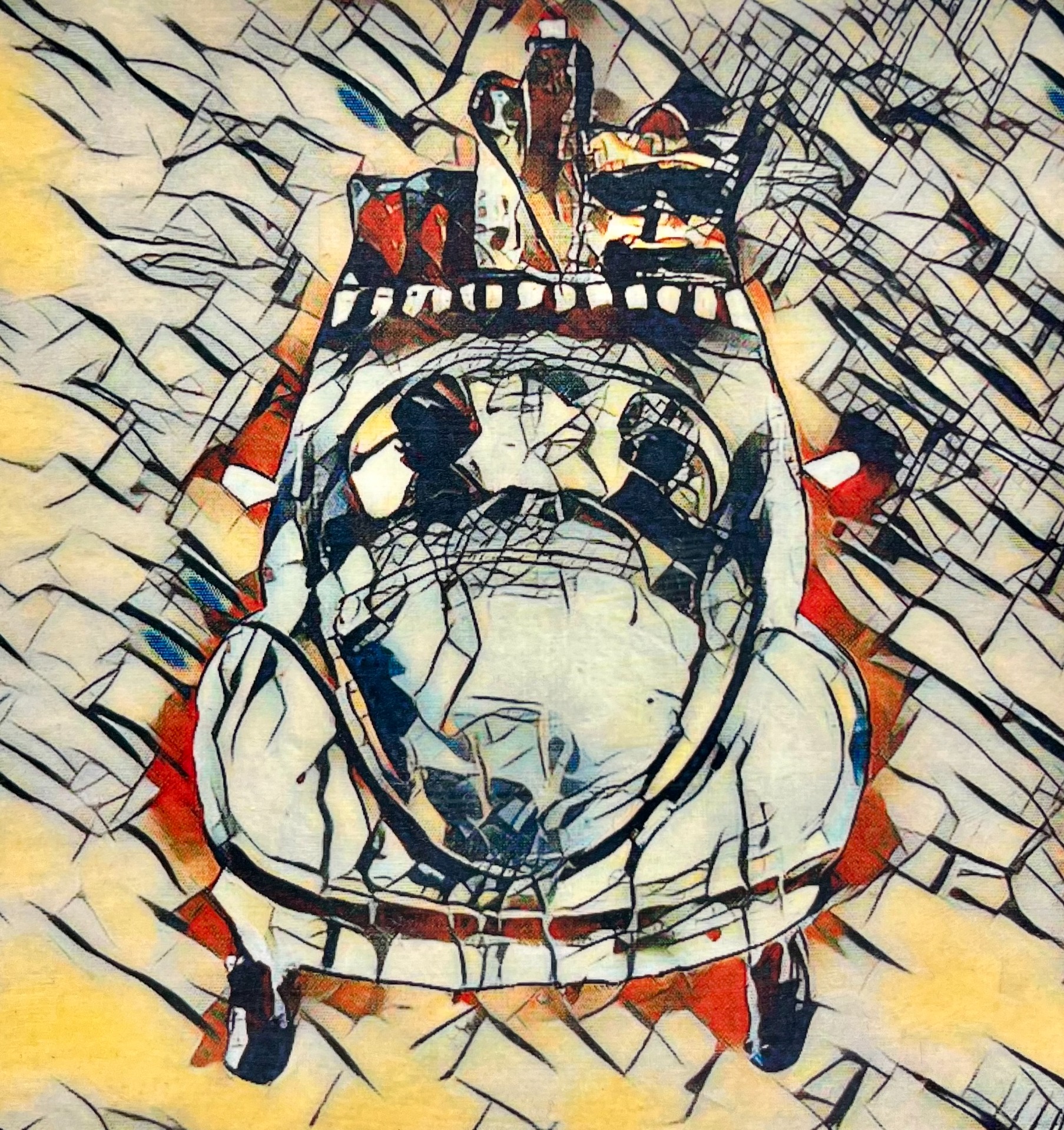 Mixed media/ akvarell, innrammet, 30x 30cm