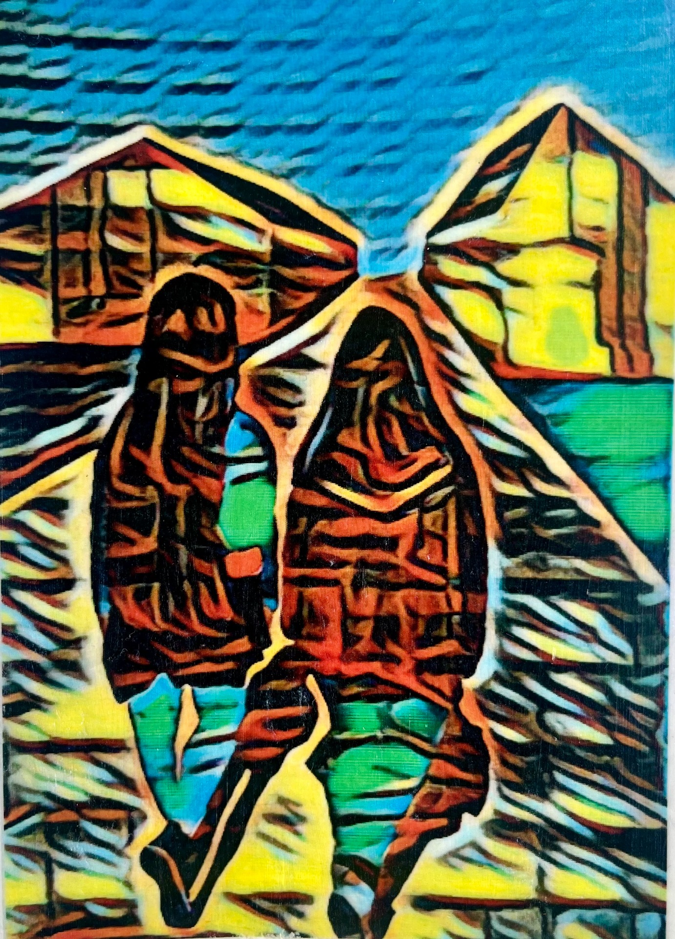 Mixed media, innrammet,