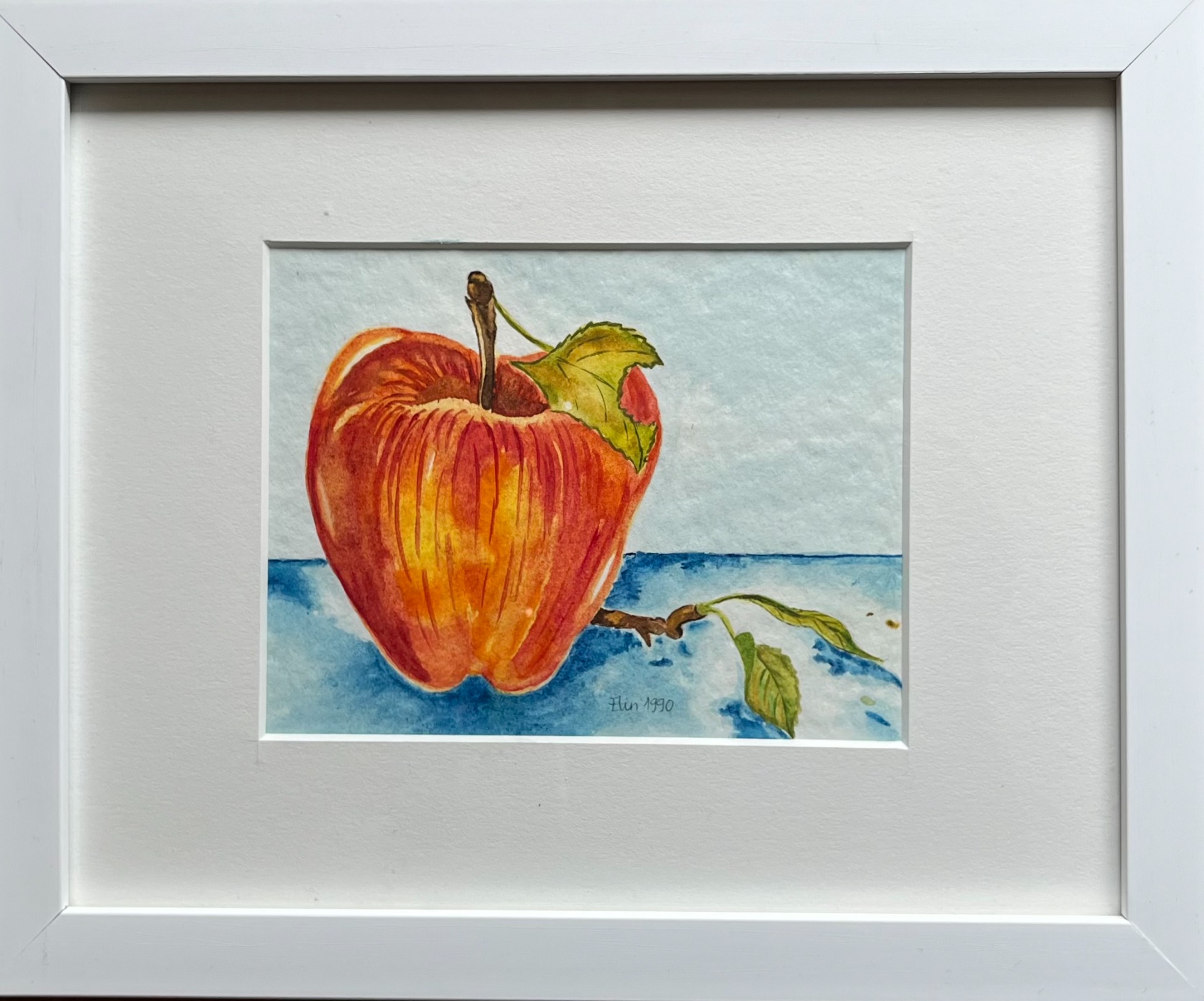 Akvarell, innrammet, 23x28cm