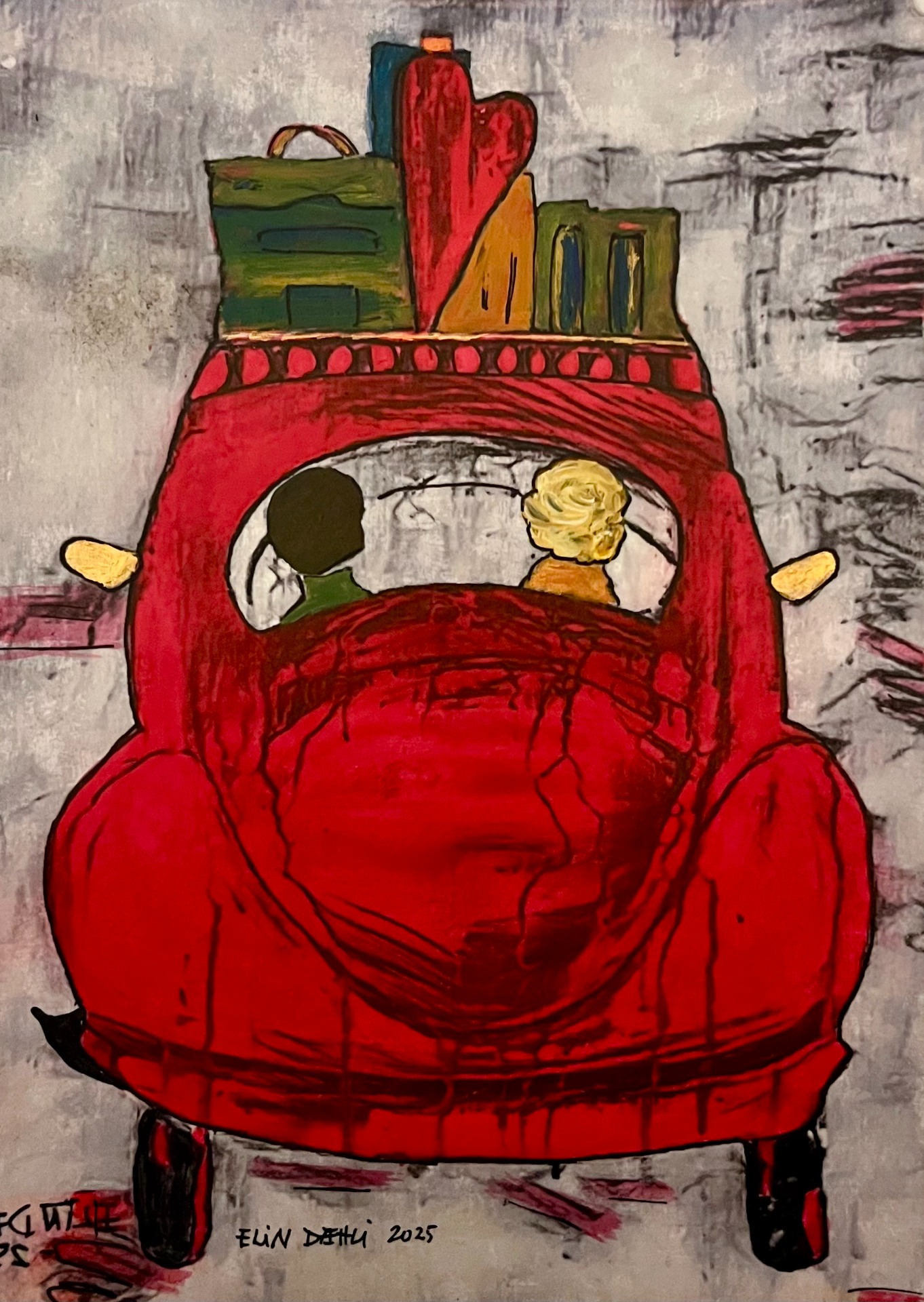 Mixed media/ akryl, Innrammet 30x40 cm, kr.1850,-