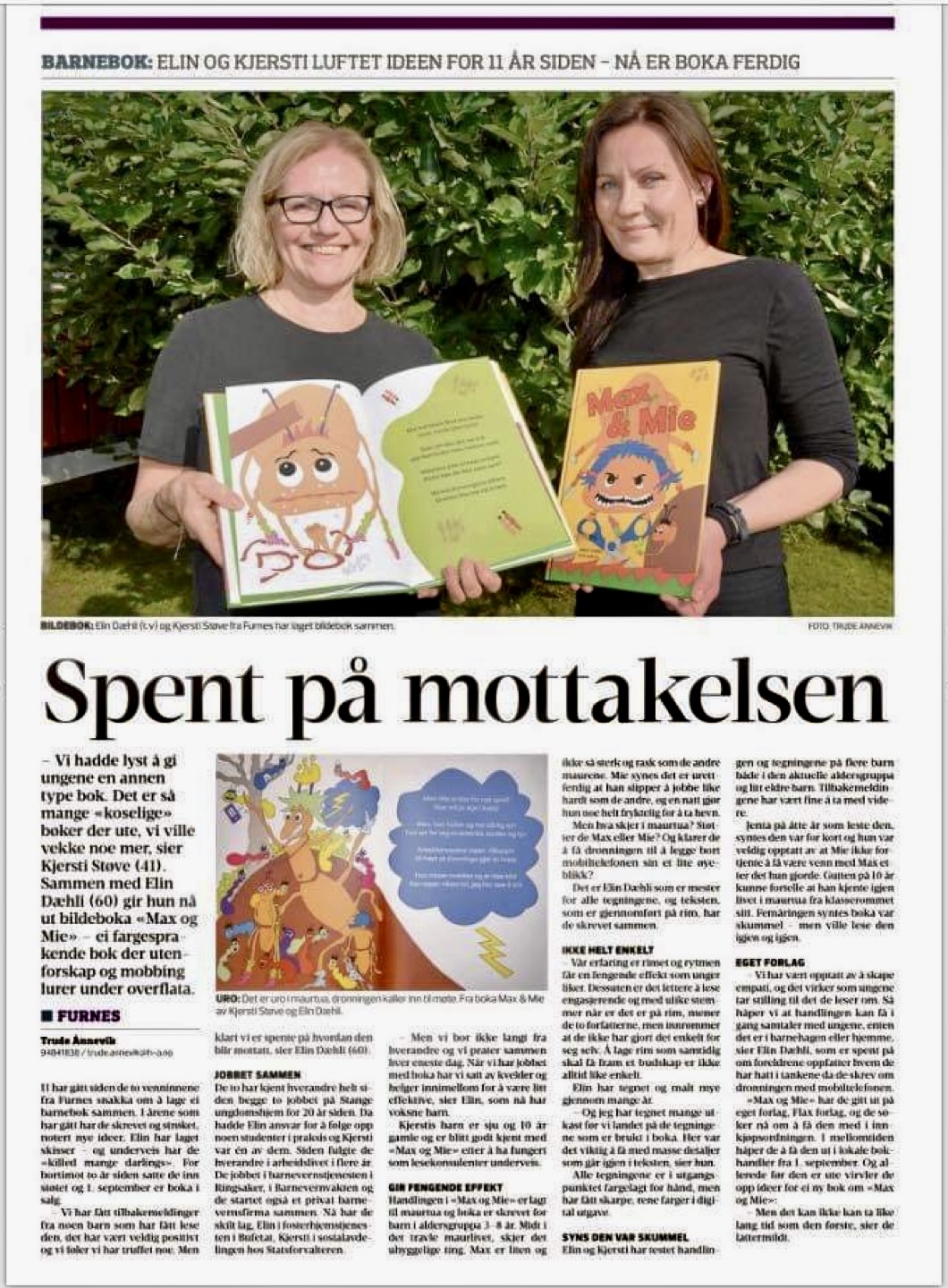 Omtale  av Max & Mie i Hamar Arbeiderblad