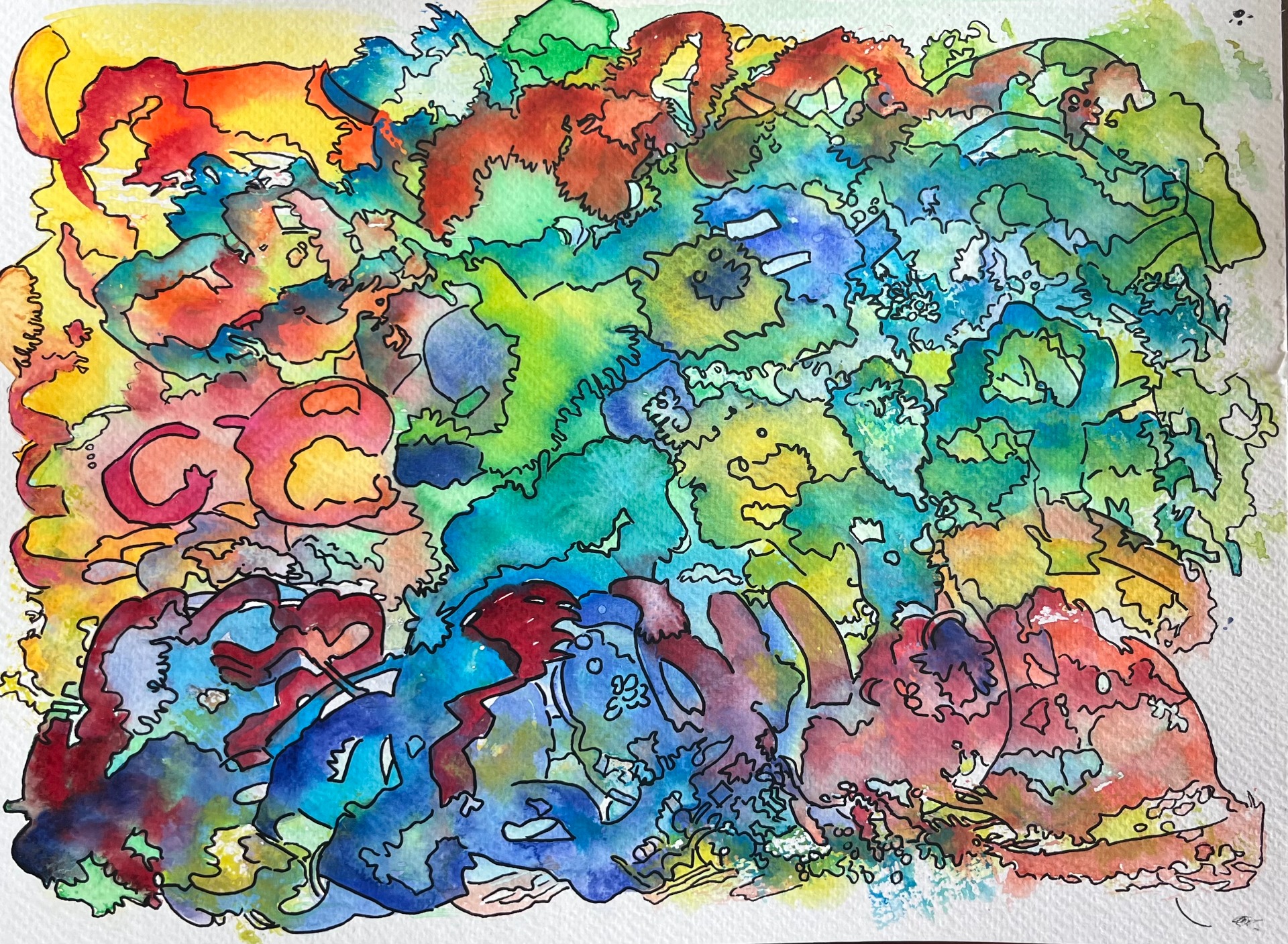 Akvarell "Mylder", 30x40 cm, innrammet kr. 1750,-