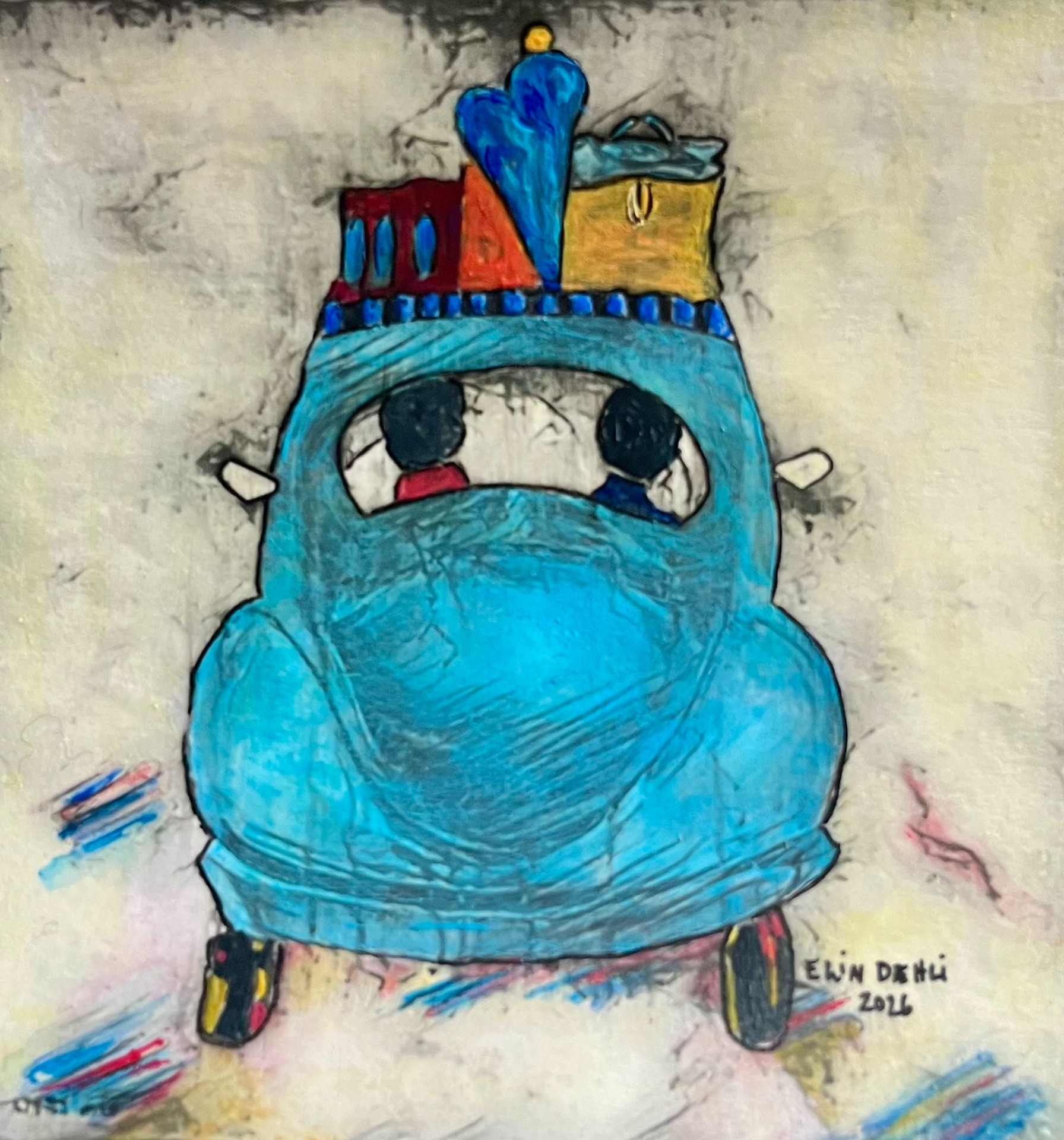 Ny boble, ca. 33x33 cm innrammet